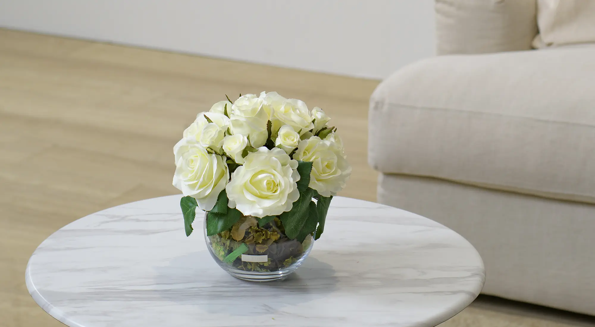 EMILIO ROBBA 光触媒 人工観葉植物 イエロー ホワイト薔薇アレンジ ttstd09100_00.jpg