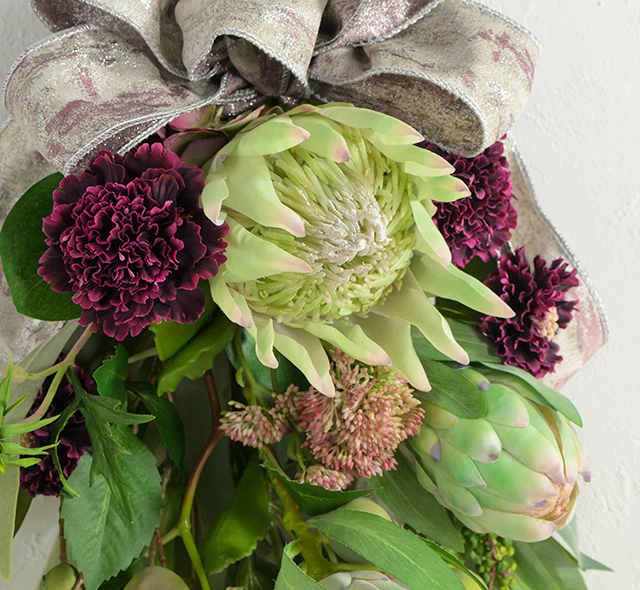 蔓とキングプロテアの横型スワッグ 蔓とキングプロテアの横型スワッグ